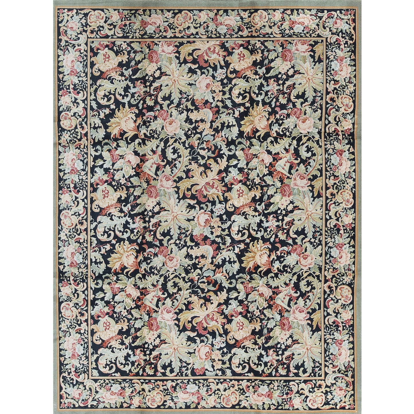 RENAISSANCE SAVONNERIE S175B BLACK, MULTI 9' X 12'1"