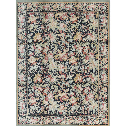 RENAISSANCE SAVONNERIE S175B BLACK, MULTI 9' X 12'1"