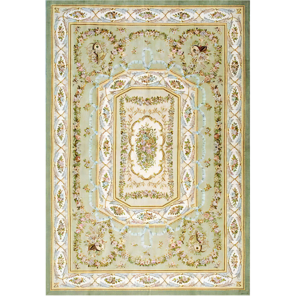 RENAISSANCE SAVONNERIE S127G GREEN / IVORY 16'6" X 19'6"