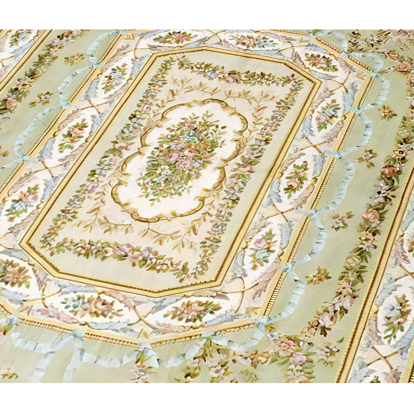 RENAISSANCE SAVONNERIE S127G GREEN / IVORY 16'6" X 19'6"
