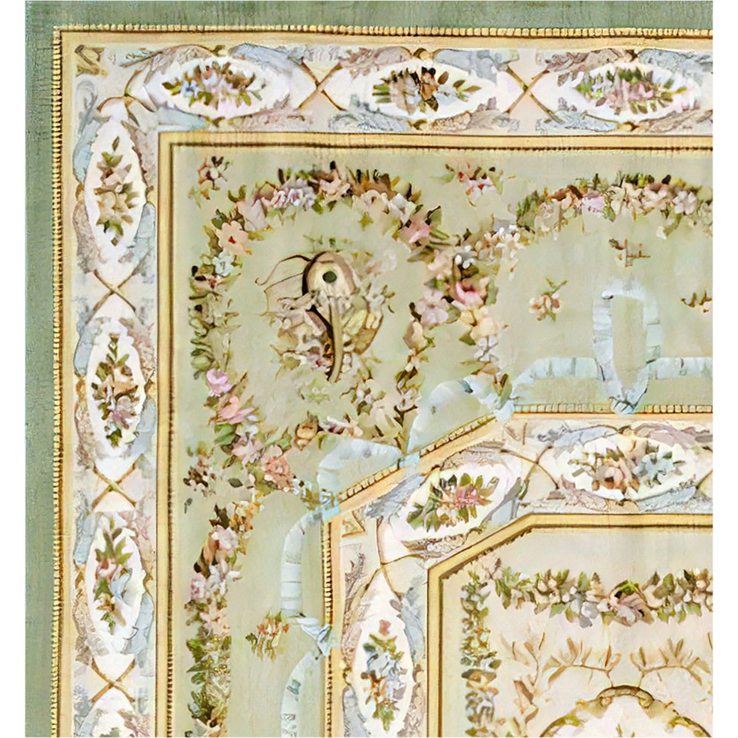 RENAISSANCE SAVONNERIE S127G GREEN / IVORY 16'6" X 19'6"