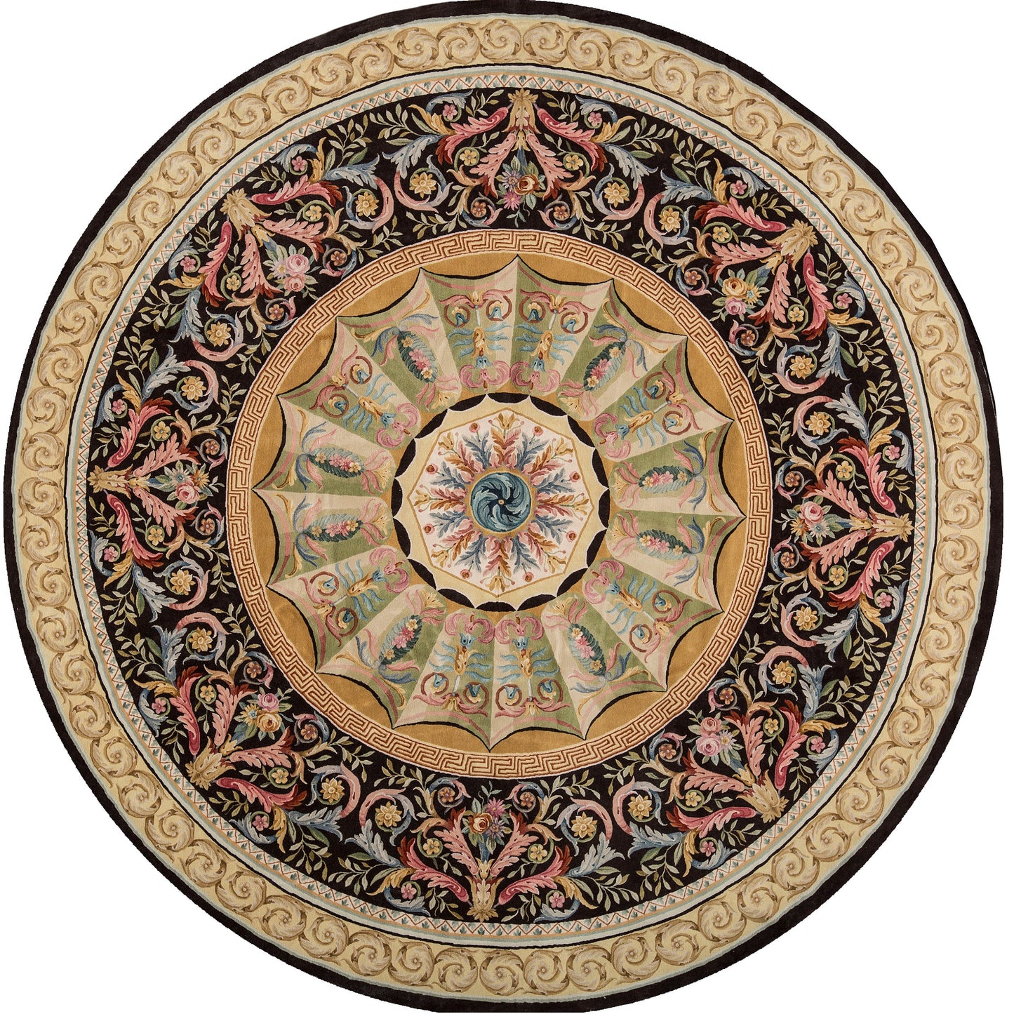 RENAISSANCE SAVONNERIE S-106 BROWN / GOLD 13' X 13'