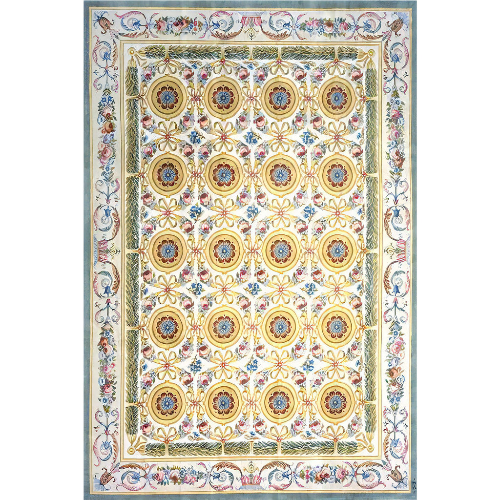 RENAISSANCE SAVONNERIE S-187 IVORY / GREEN 11'11" X 18'