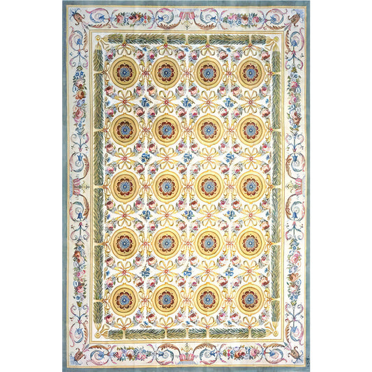 RENAISSANCE SAVONNERIE S-187 IVORY / GREEN 11'11" X 18'