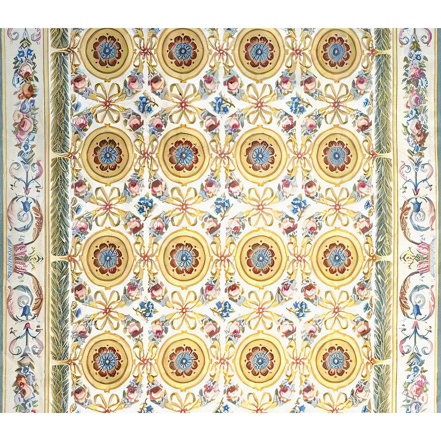 RENAISSANCE SAVONNERIE S-187 IVORY / GREEN 11'11" X 18'