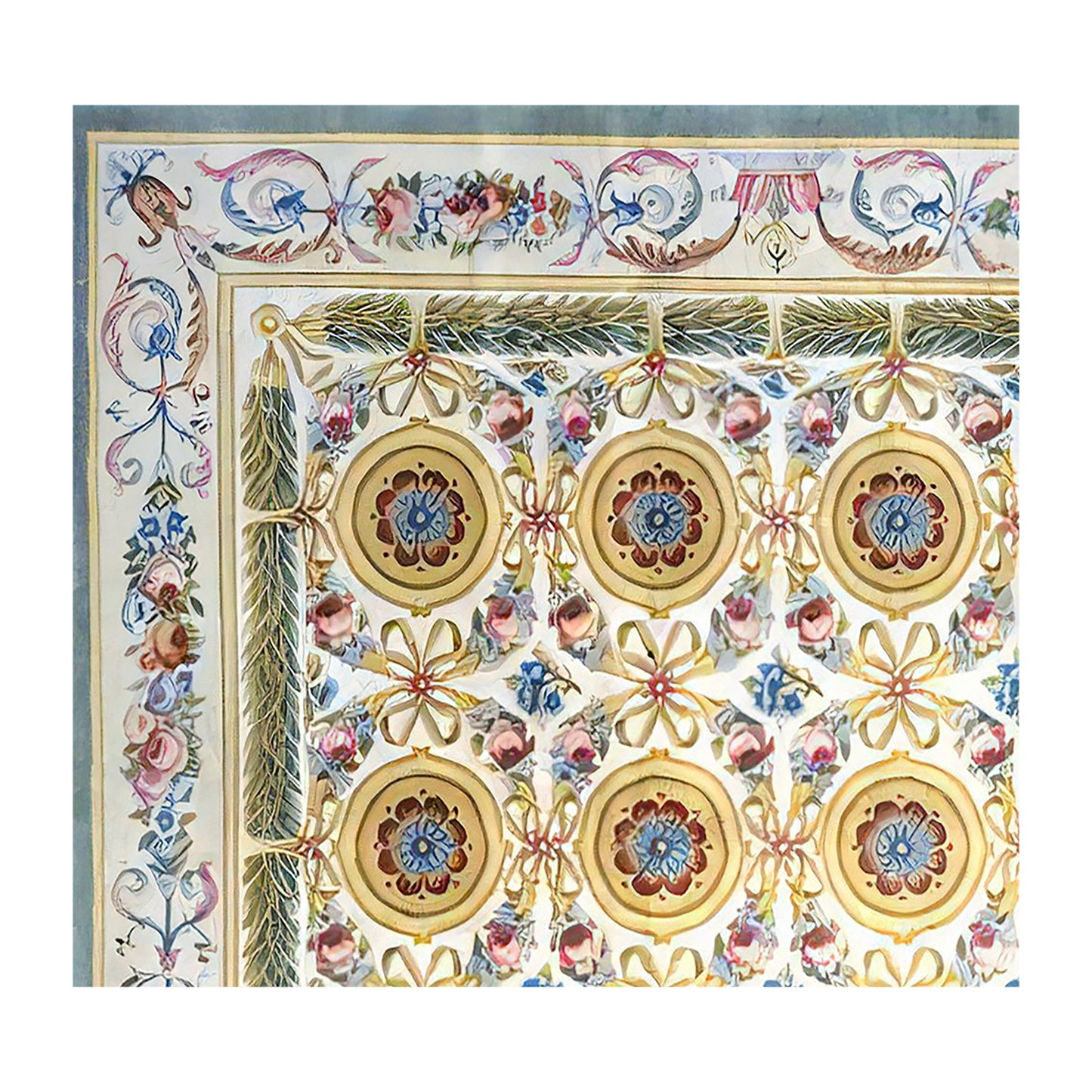 RENAISSANCE SAVONNERIE S-187 IVORY / GREEN 11'11" X 18'