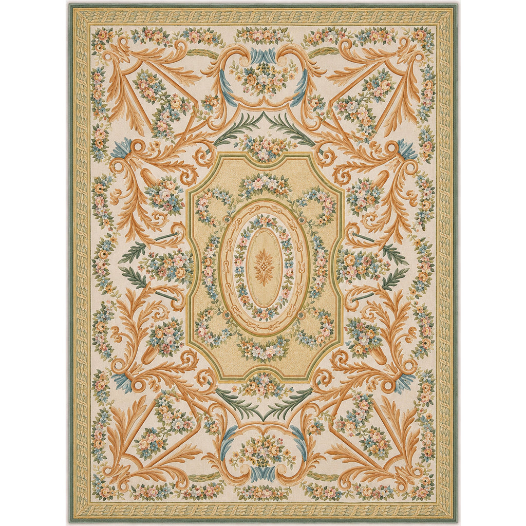 RENAISSANCE SAVONNERIE S-140 IVORY / GREEN 8'11" X 12'1"