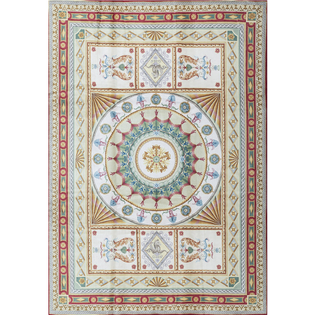 RENAISSANCE SAVONNERIE S-102 IVORY / ROSE 10' X 14'