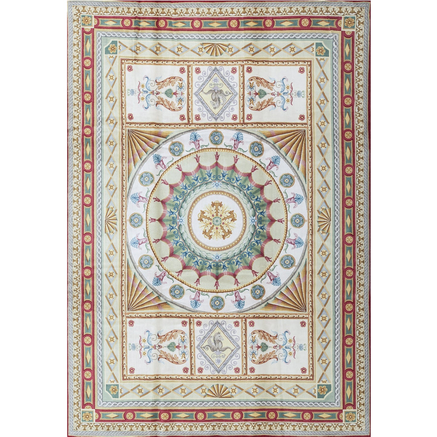 RENAISSANCE SAVONNERIE S-102 IVORY / ROSE 10' X 14'