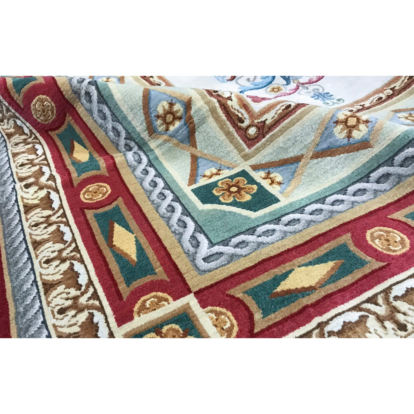 RENAISSANCE SAVONNERIE S-102 IVORY / ROSE 10' X 14'