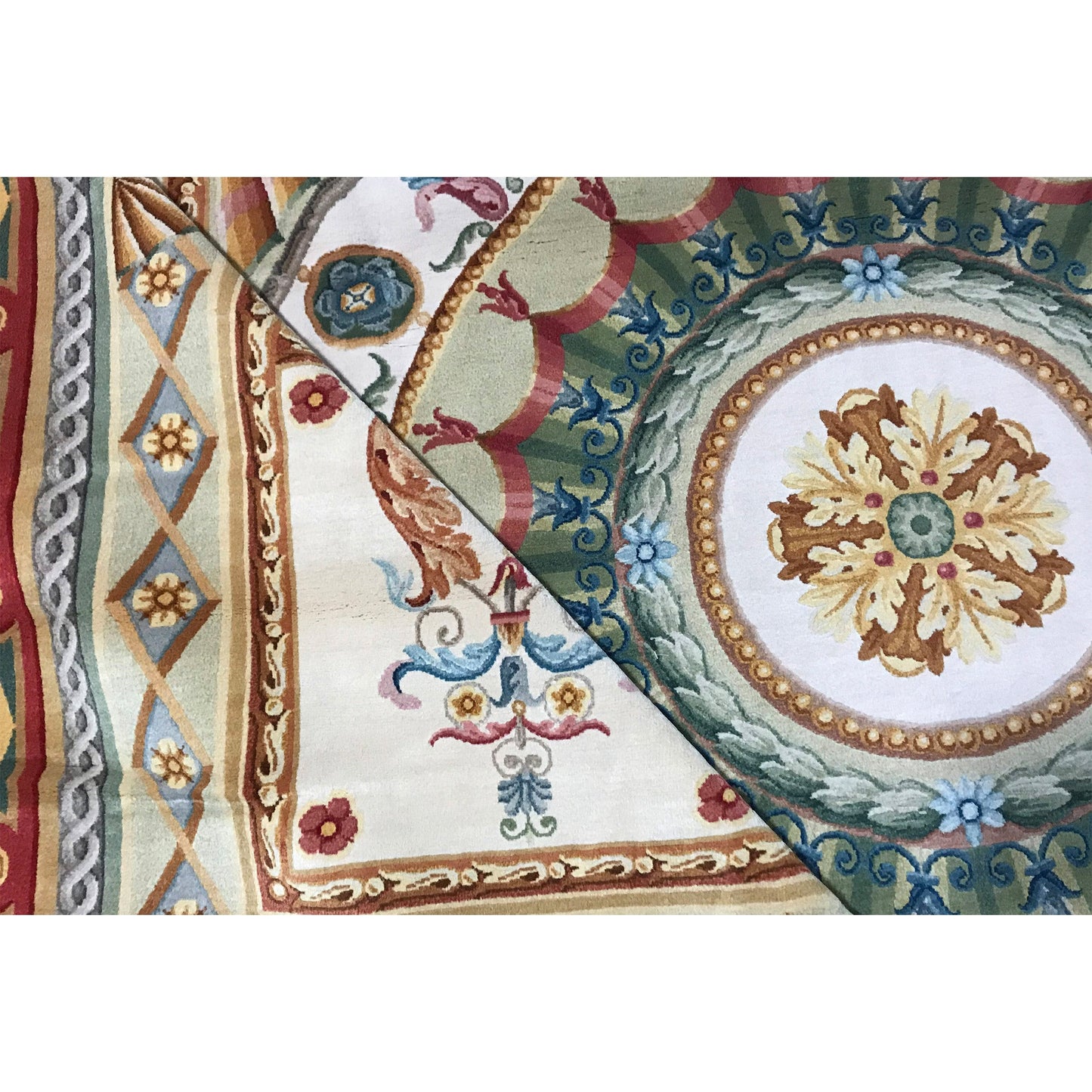 RENAISSANCE SAVONNERIE S-102 IVORY / ROSE 10' X 14'
