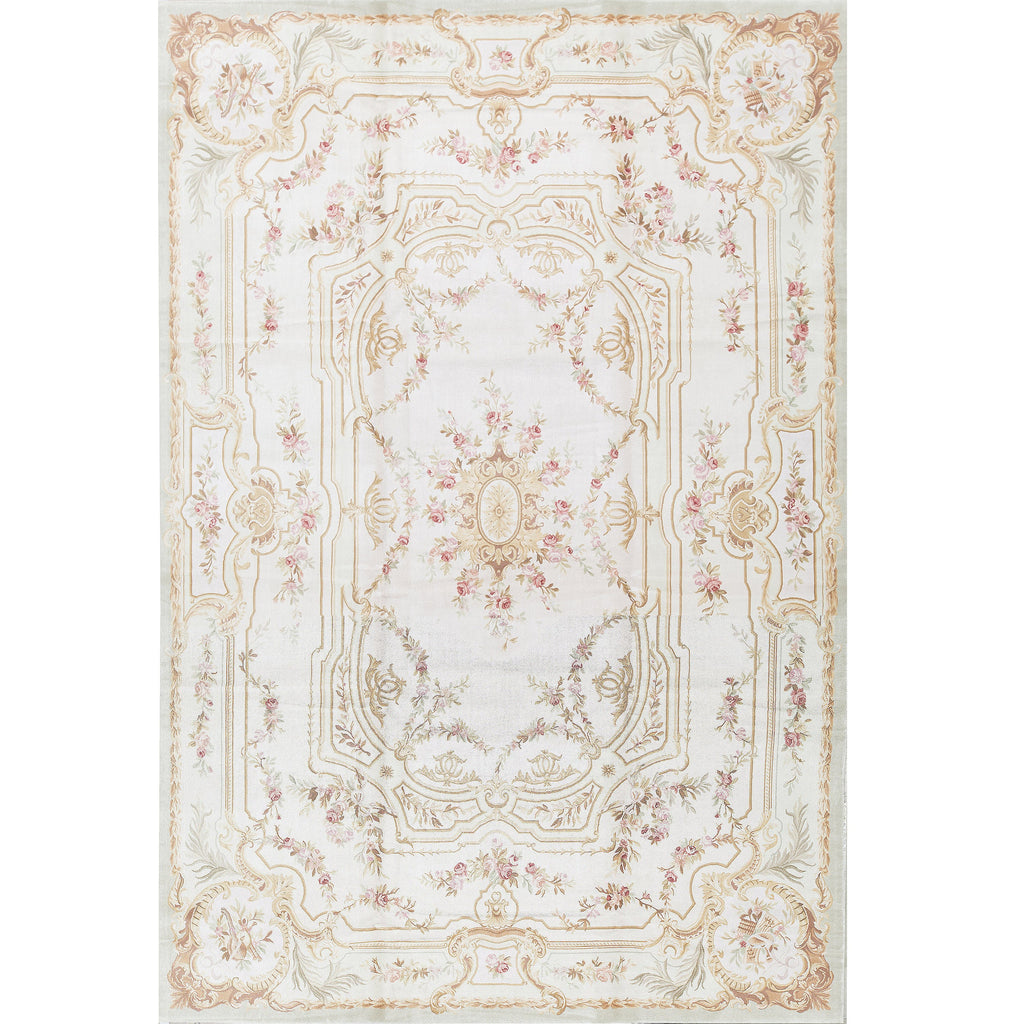 RENAISSANCE SAVONNERIE S109G IVORY / GREEN 10'11" X 16'