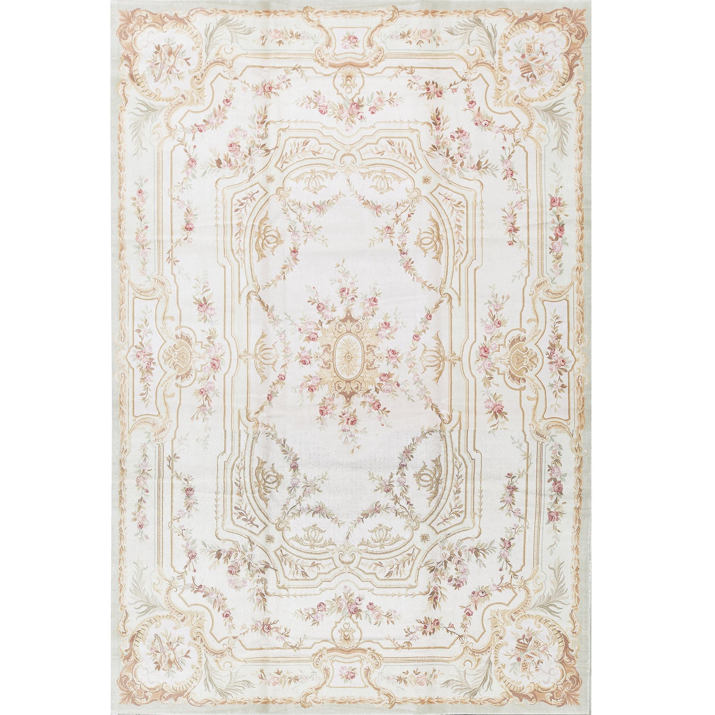 RENAISSANCE SAVONNERIE S109G IVORY / GREEN 10'11" X 16'