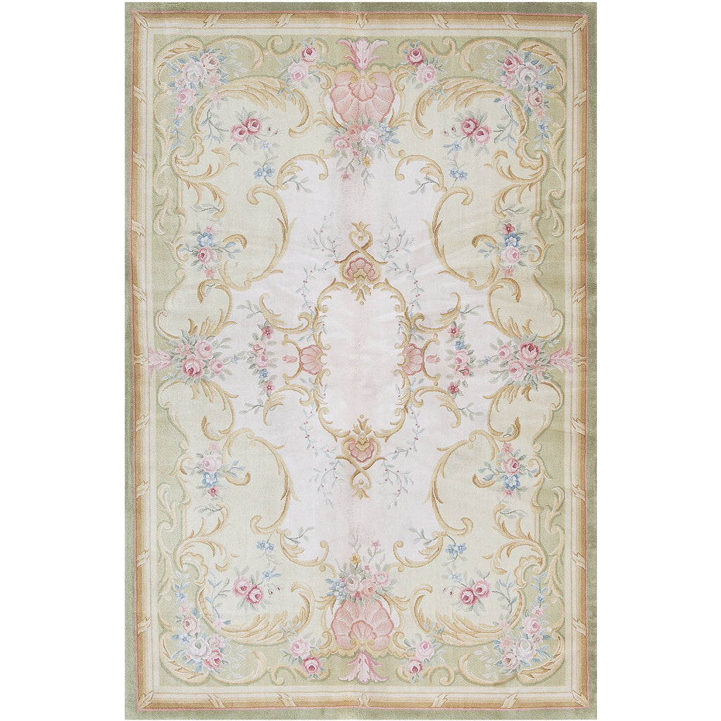 RENAISSANCE SAVONNERIE S146G IVORY / GREEN 6' X 9'1"