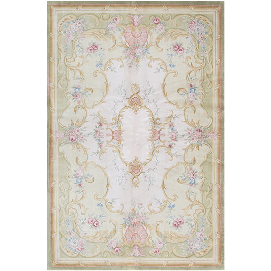 RENAISSANCE SAVONNERIE S146G IVORY / GREEN 6' X 9'1"