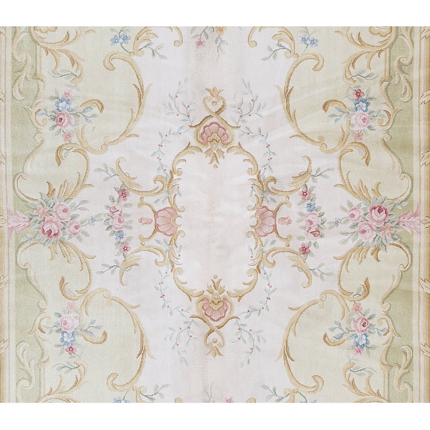 RENAISSANCE SAVONNERIE S146G IVORY / GREEN 6' X 9'1"