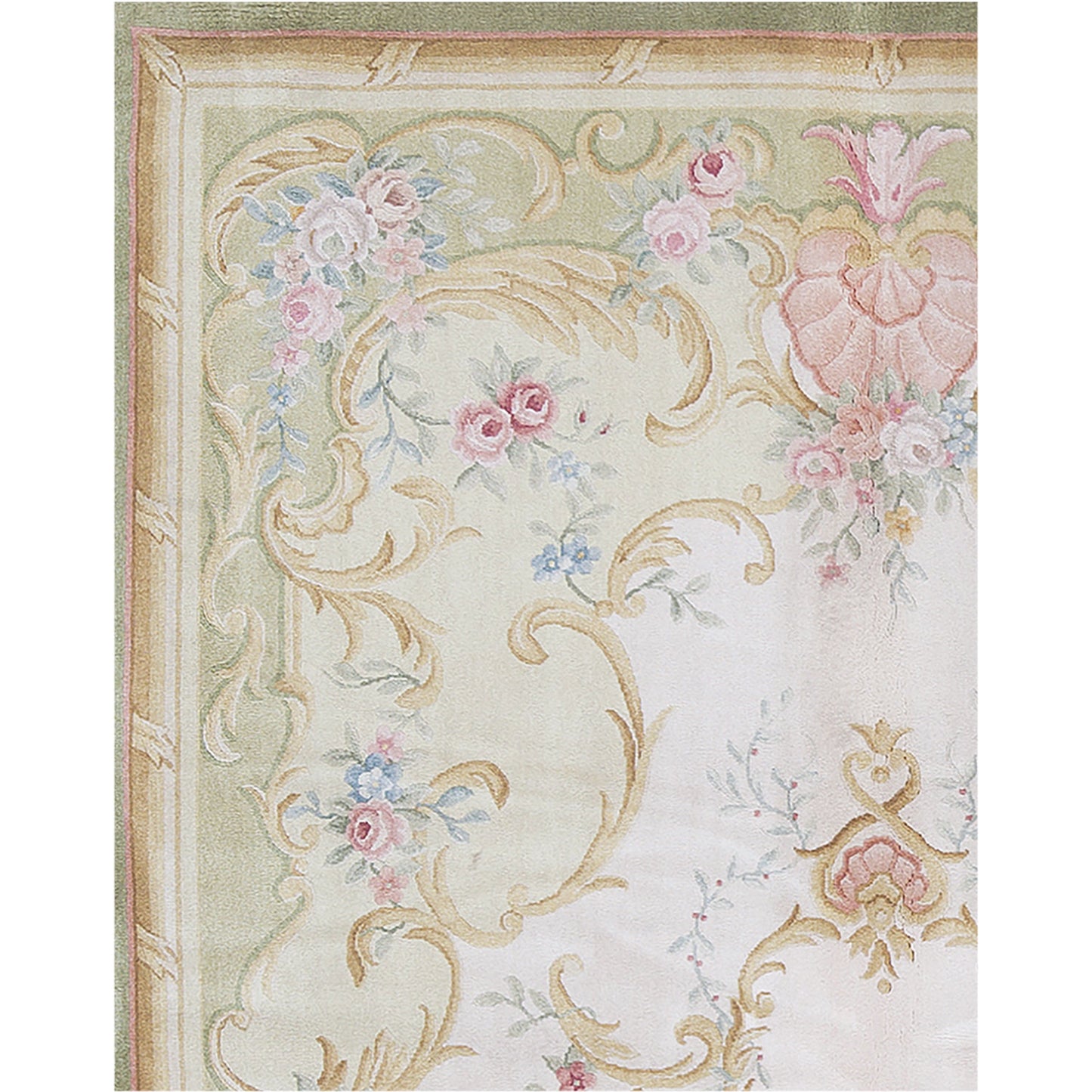 RENAISSANCE SAVONNERIE S146G IVORY / GREEN 6' X 9'1"