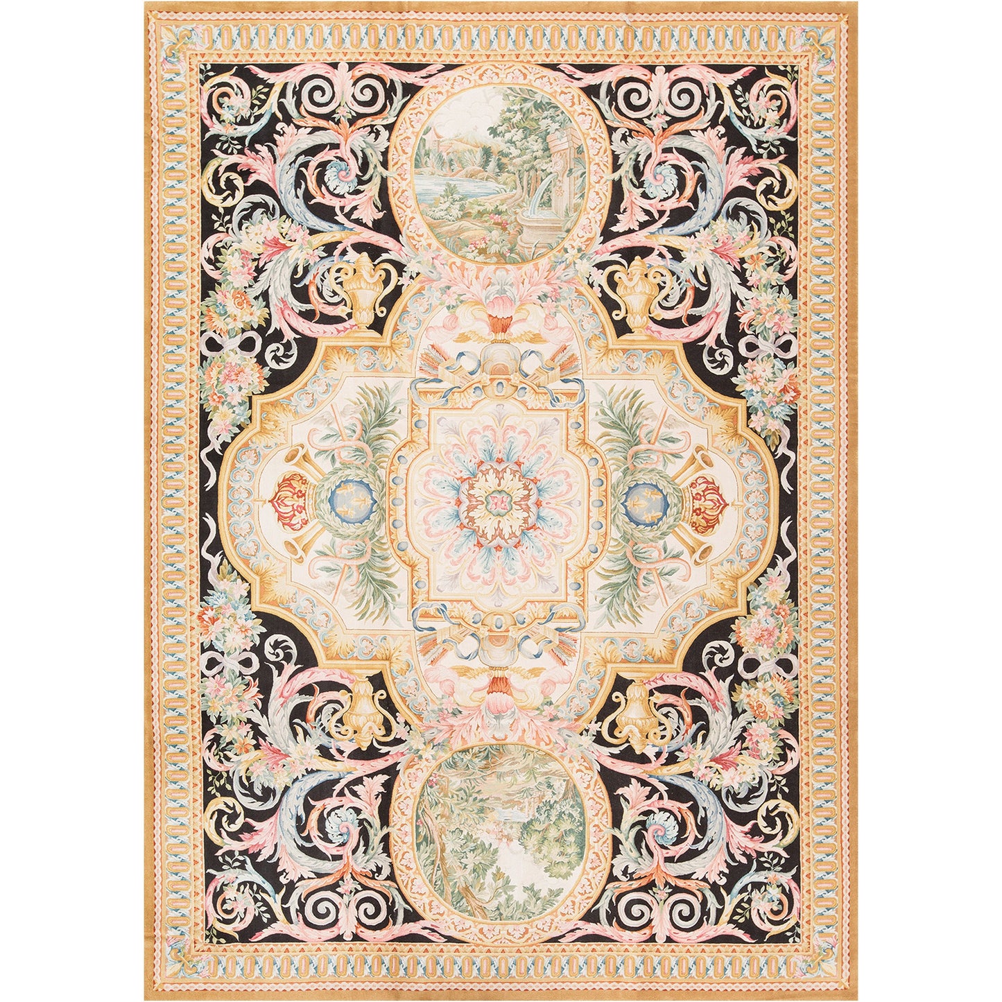 RENAISSANCE SAVONNERIE S190B BROWN / GOLD 10' X 14'