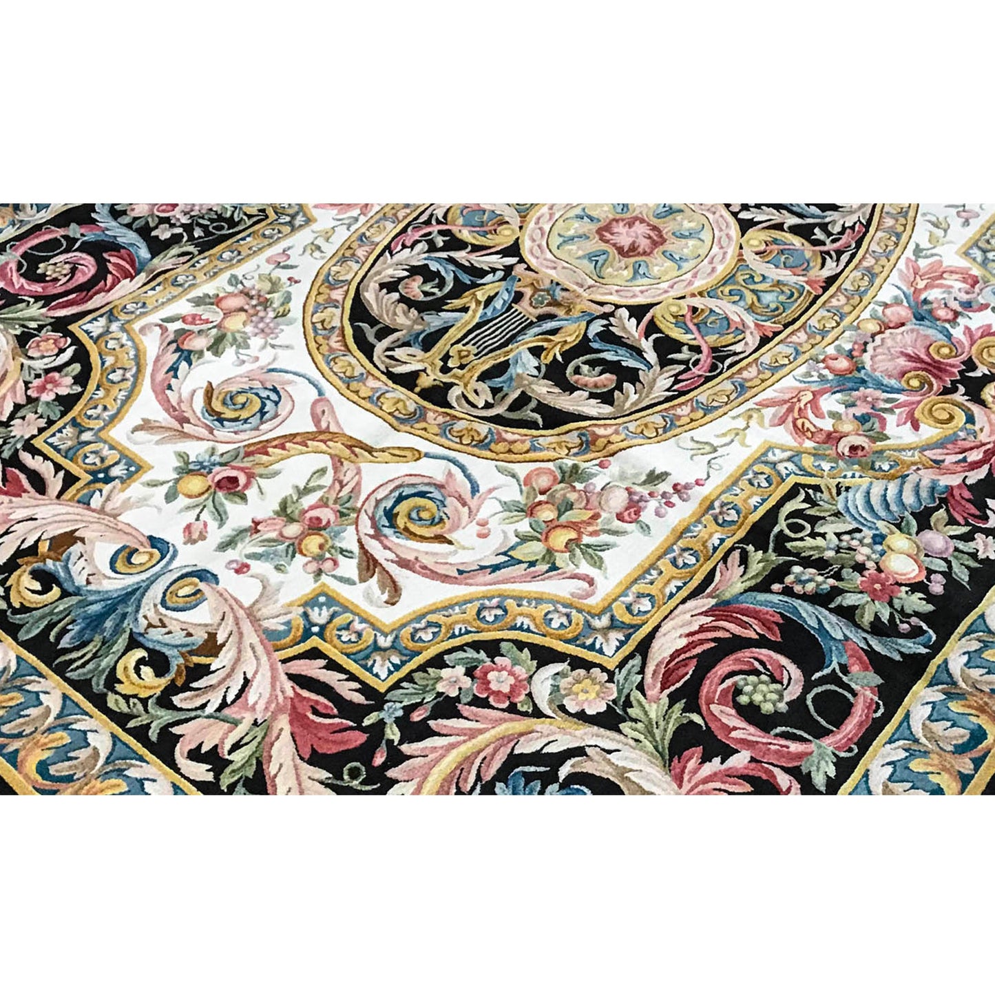 RENAISSANCE SAVONNERIE S25-- IVORY / BROWN 7'6" X 10'1"