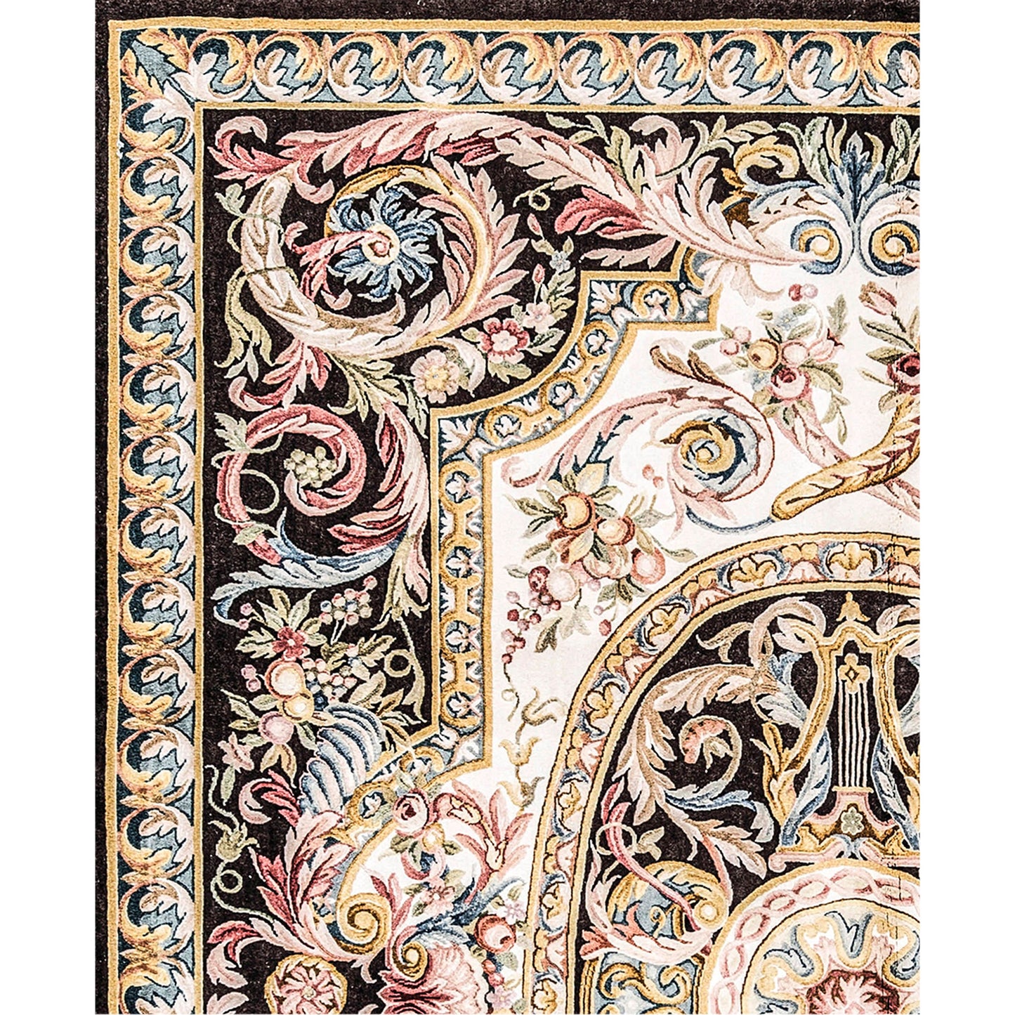 RENAISSANCE SAVONNERIE S25-- IVORY / BROWN 7'6" X 10'1"