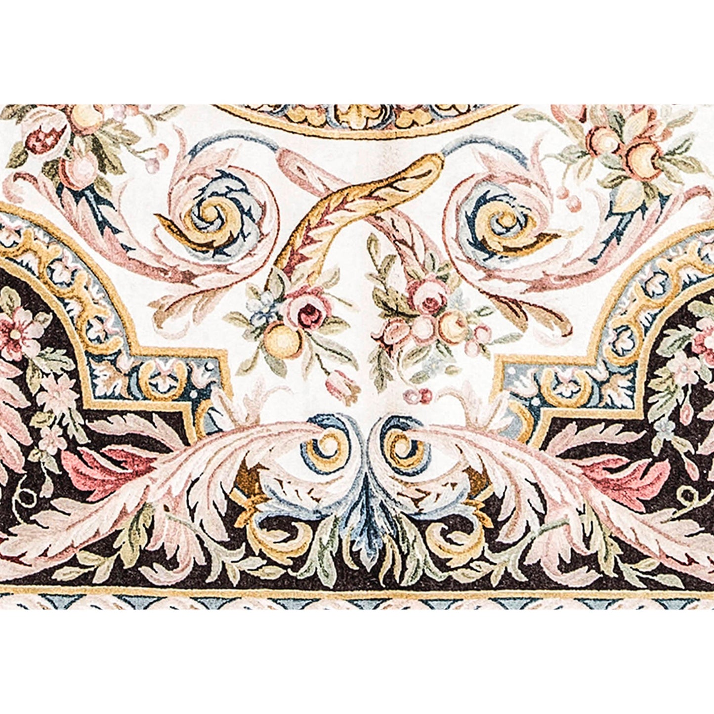 RENAISSANCE SAVONNERIE S25-- IVORY / BROWN 7'6" X 10'1"