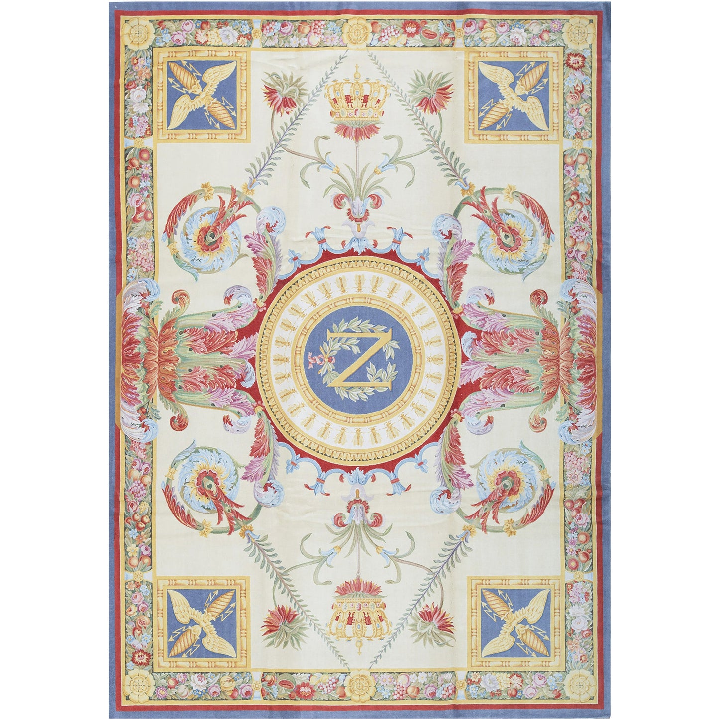 RENAISSANCE SAVONNERIE S-184 BEIGE / BLUE 10' X 14'