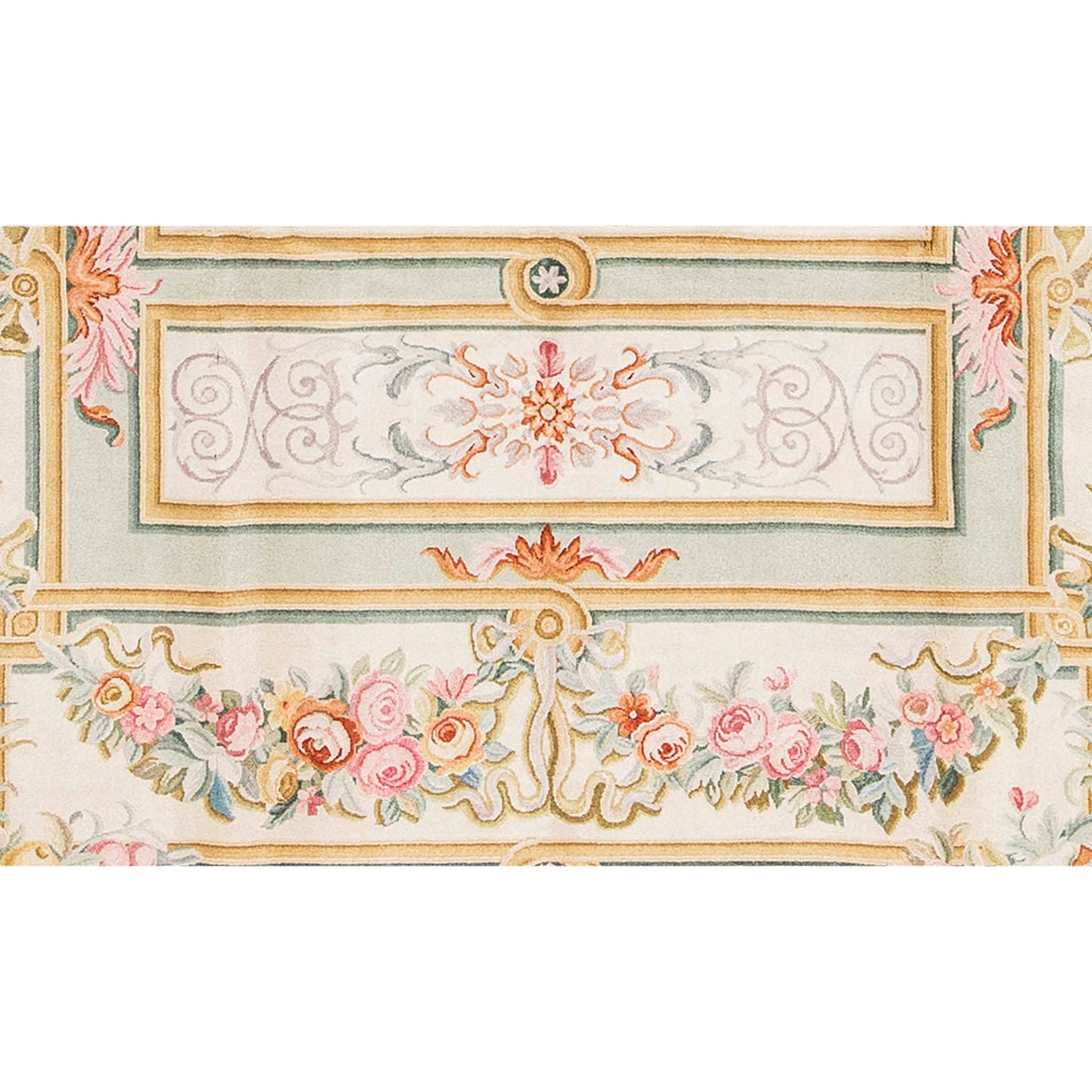 RENAISSANCE SAVONNERIE S-159 IVORY / GREEN 9' X 12'1"