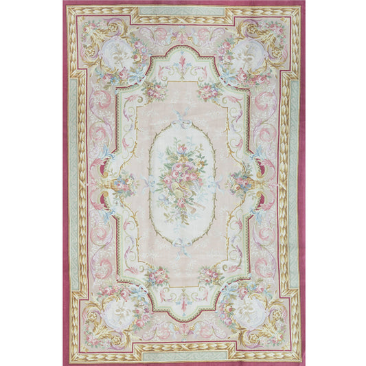 RENAISSANCE SAVONNERIE S3--- BEIGE / ROSE 7'9" X 11'9"