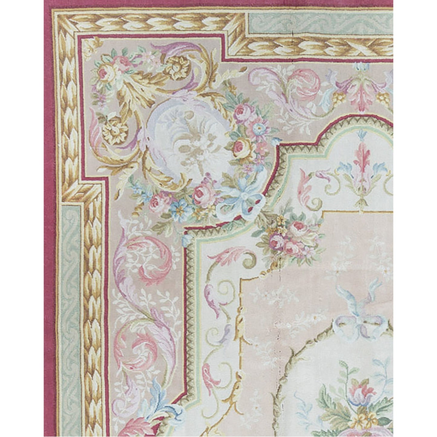 RENAISSANCE SAVONNERIE S3--- BEIGE / ROSE 7'9" X 11'9"