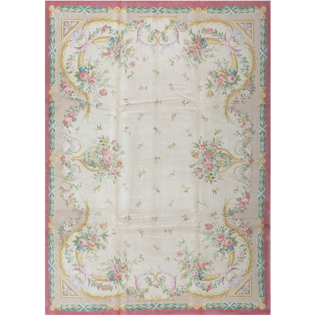 RENAISSANCE SAVONNERIE S7--- BEIGE / ROSE 10'1" X 14'2"