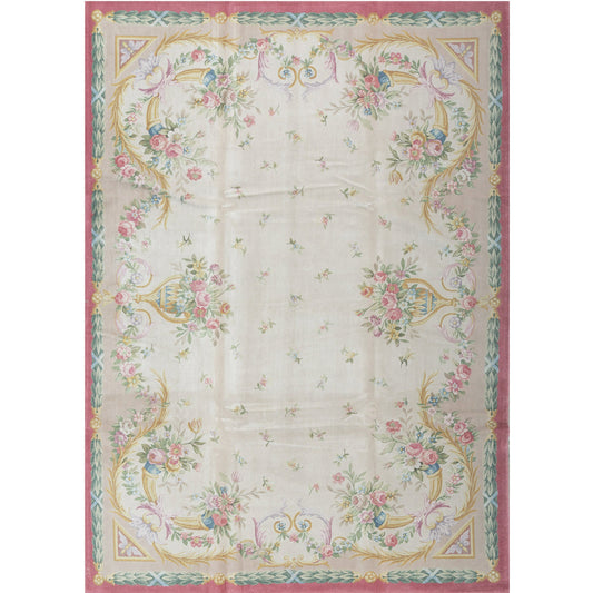 RENAISSANCE SAVONNERIE S7--- BEIGE / ROSE 10'1" X 14'2"
