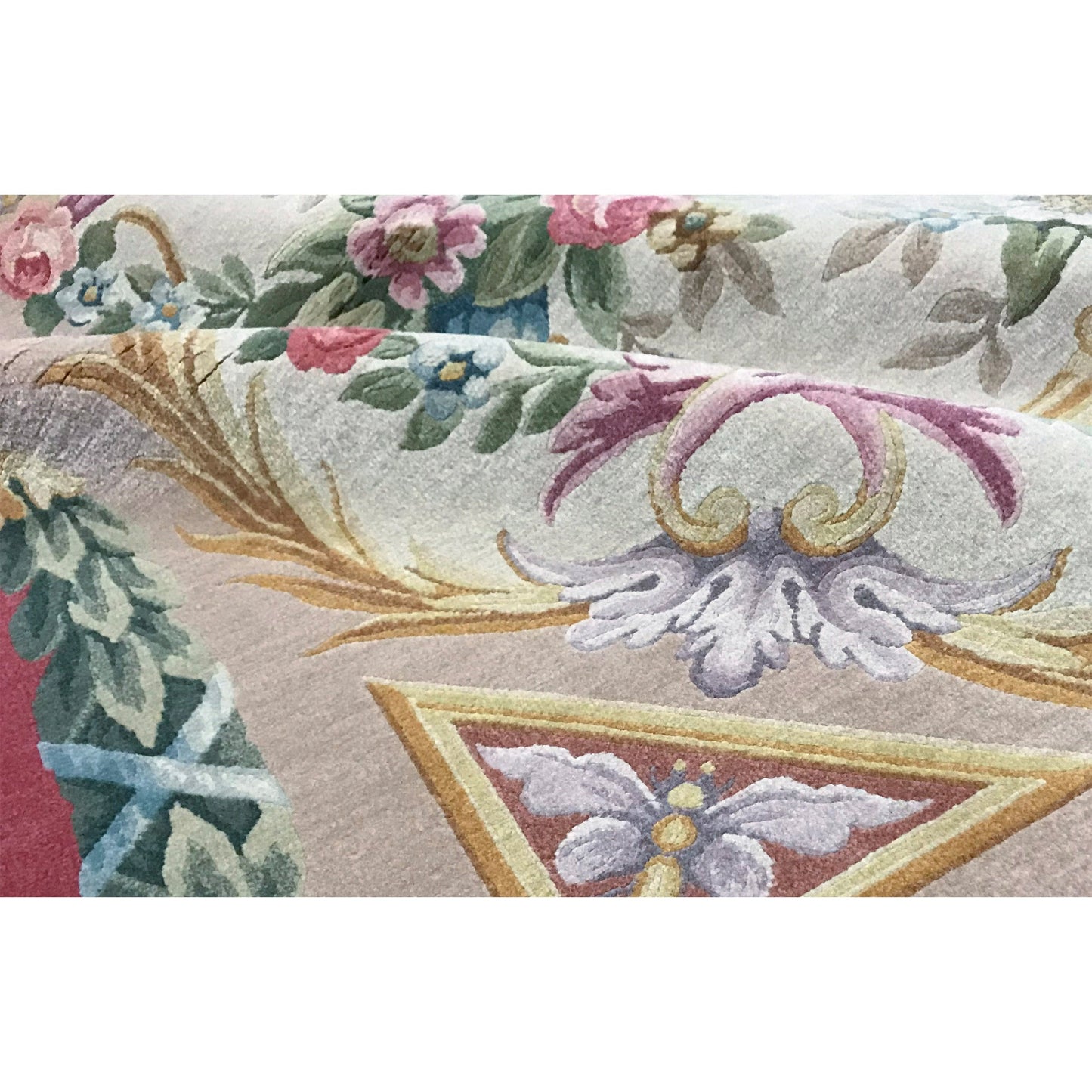 RENAISSANCE SAVONNERIE S7--- BEIGE / ROSE 10'1" X 14'2"