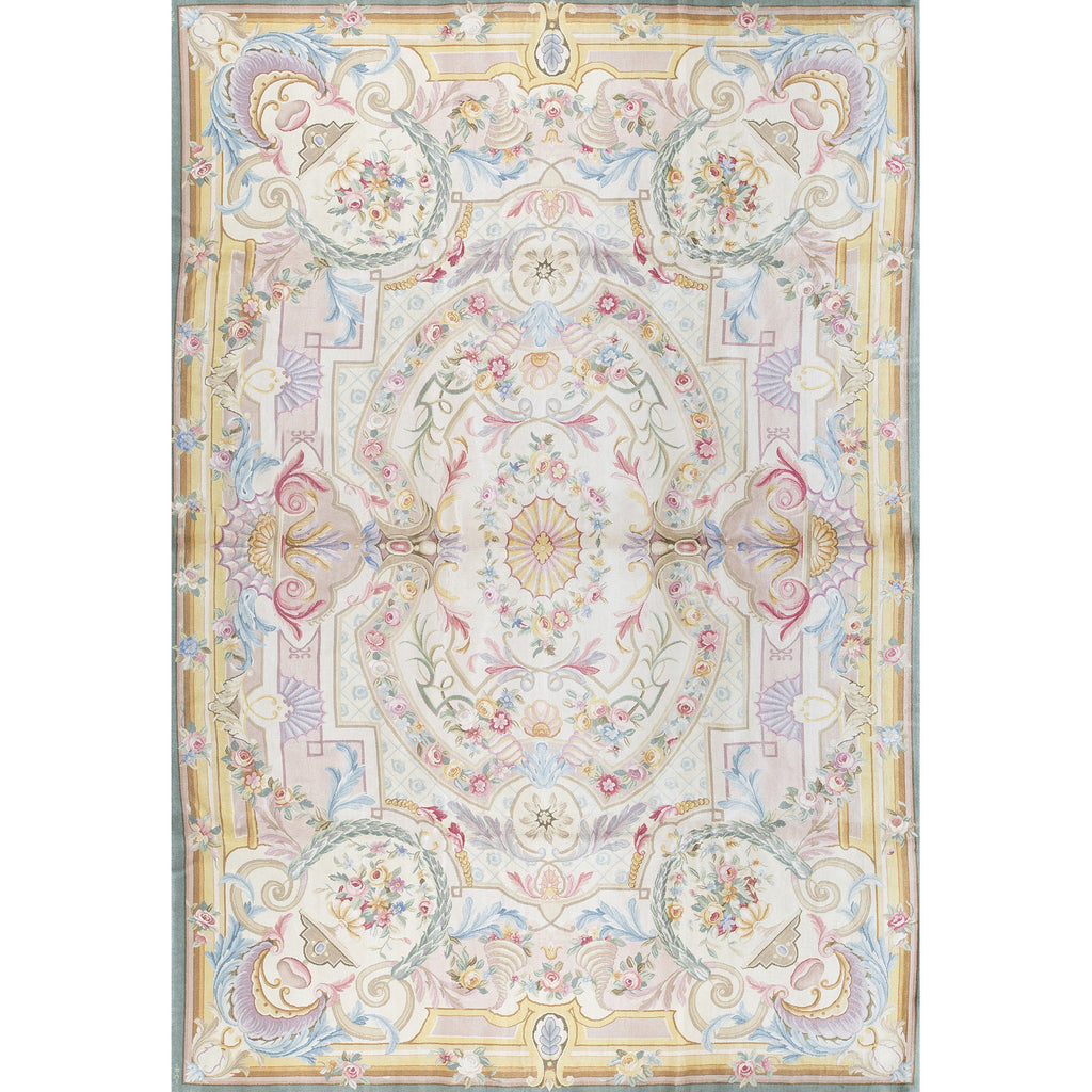 RENAISSANCE SAVONNERIE S-137 IVORY / GREEN 11'1" X 16'1"