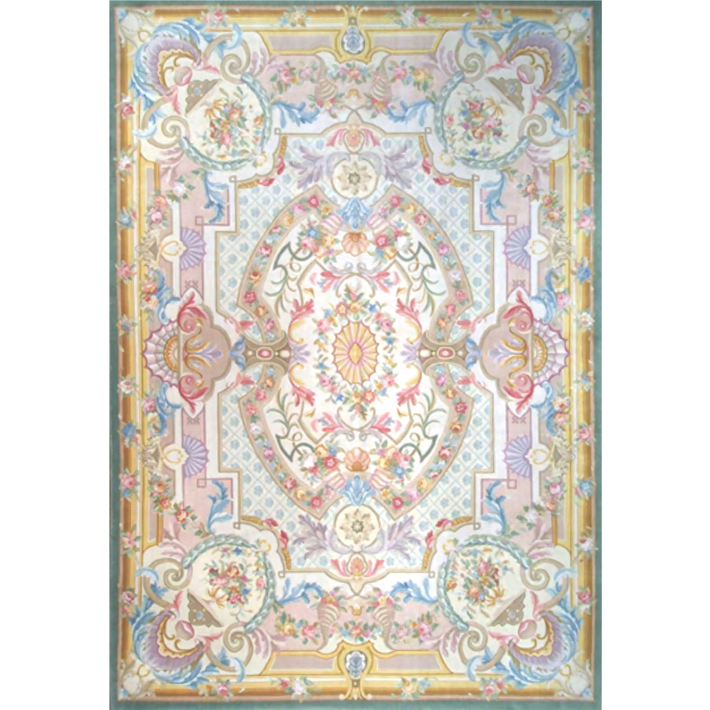 RENAISSANCE SAVONNERIE S-137 IVORY / GREEN 11'1" X 16'1"