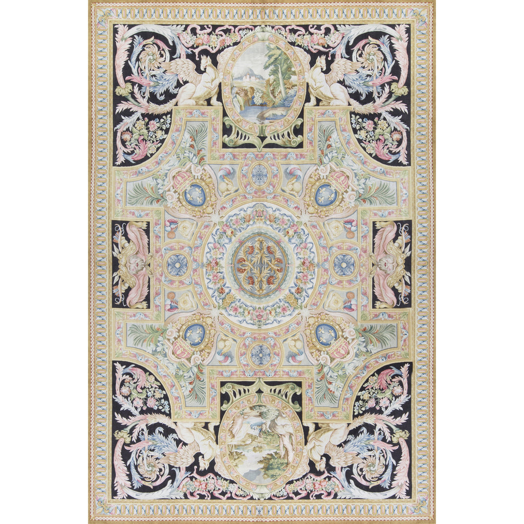 RENAISSANCE SAVONNERIE S-179 IVORY / BLACK 10'11" X 16'2"
