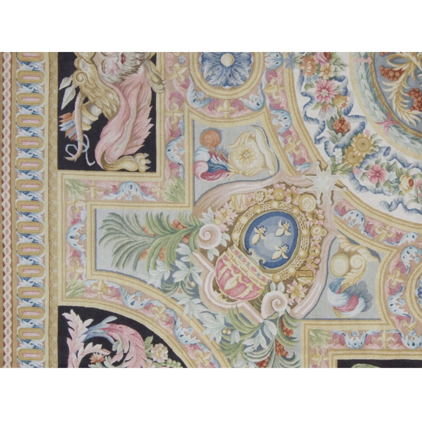 RENAISSANCE SAVONNERIE S-179 IVORY / BLACK 10'11" X 16'2"