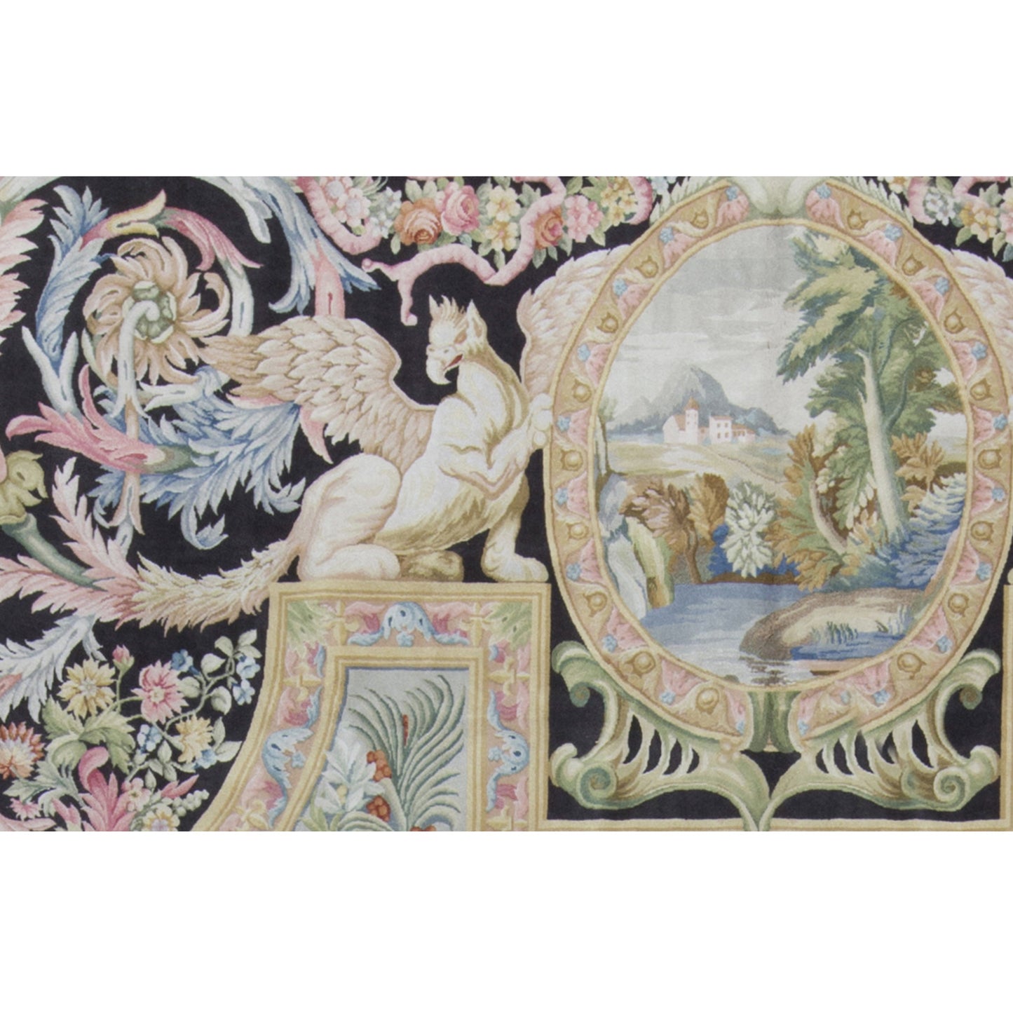 RENAISSANCE SAVONNERIE S-179 IVORY / BLACK 10'11" X 16'2"