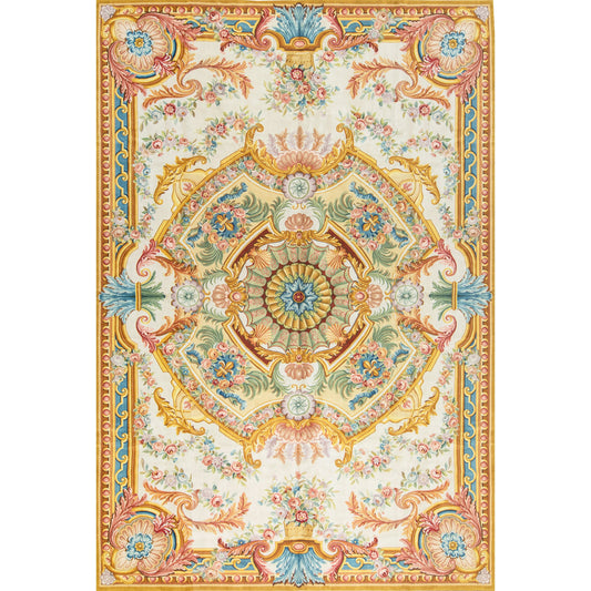 RENAISSANCE SAVONNERIE S-112 IVORY / LIGHT BLUE 12' X 18'1"