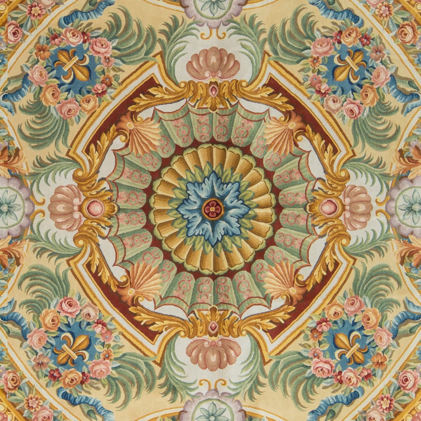 RENAISSANCE SAVONNERIE S-112 IVORY / LIGHT BLUE 12' X 18'1"