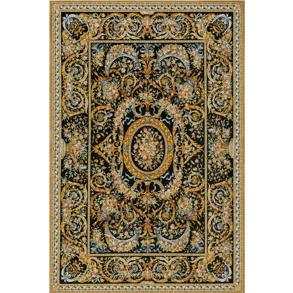 RENAISSANCE SAVONNERIE S193B BLACK / GOLD 10'11" X 16'
