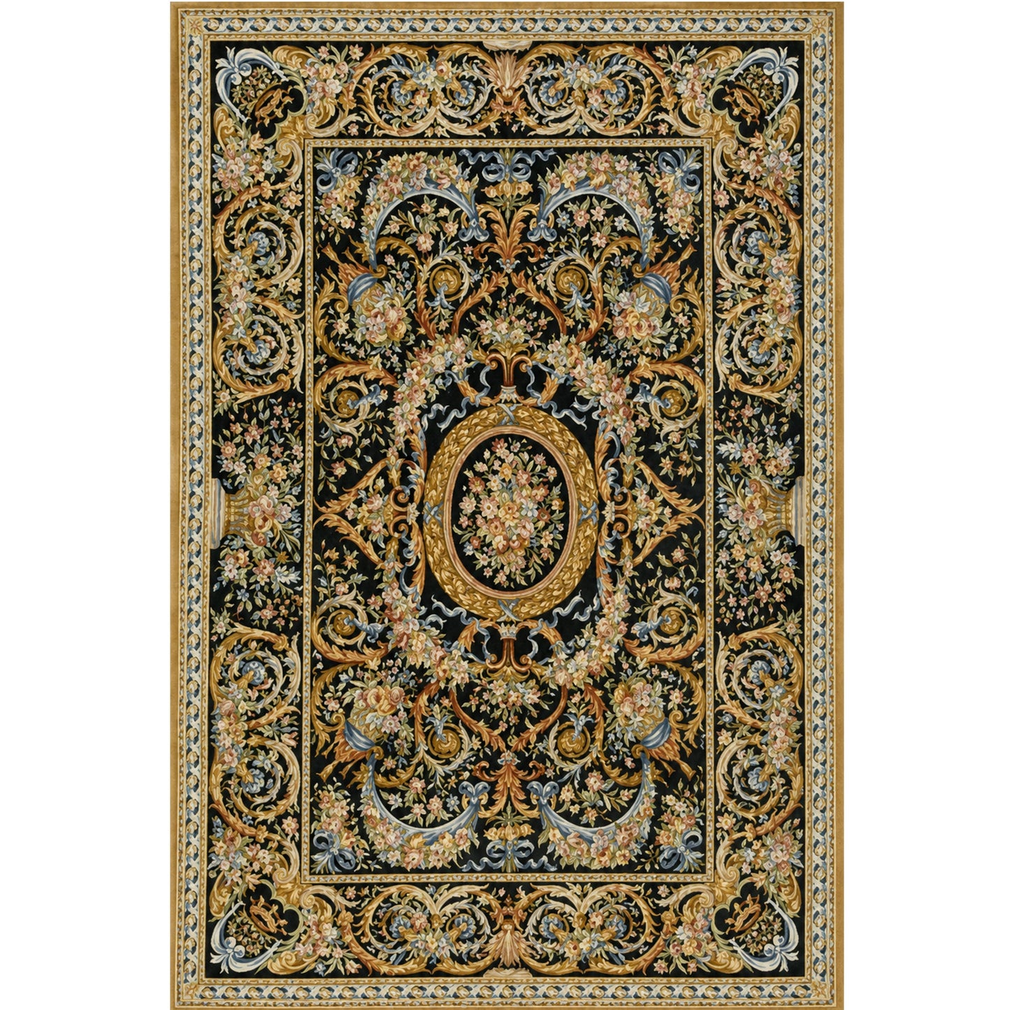 RENAISSANCE SAVONNERIE S193B BLACK / GOLD 10'11" X 16'