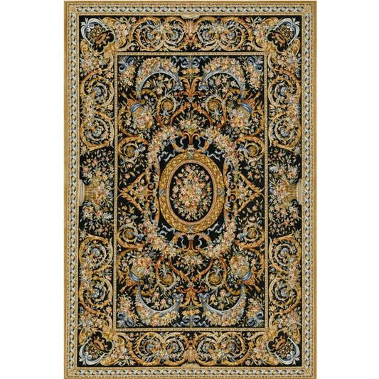 RENAISSANCE SAVONNERIE S193B BLACK / GOLD 10'11" X 16'