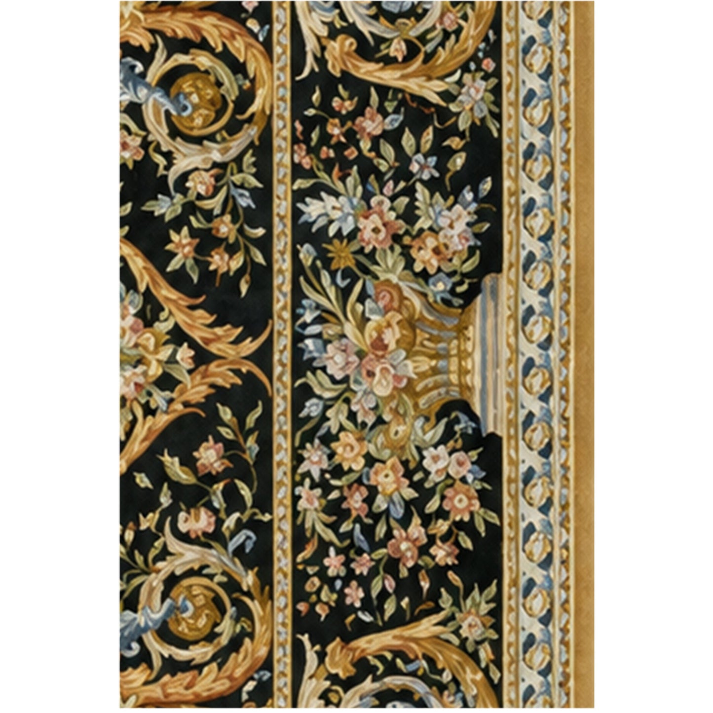 RENAISSANCE SAVONNERIE S193B BLACK / GOLD 10'11" X 16'