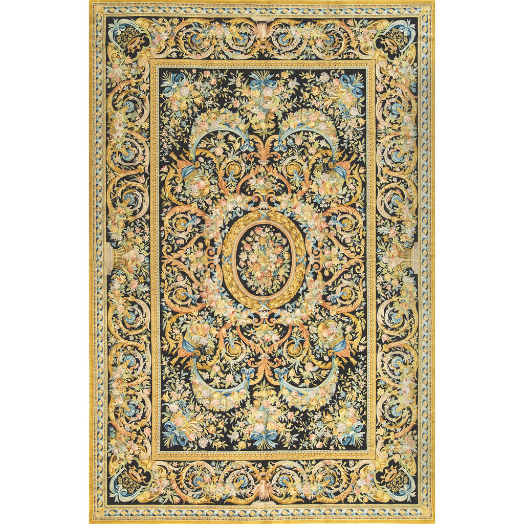 RENAISSANCE SAVONNERIE S193B BLACK / GOLD 12' X 18'2"
