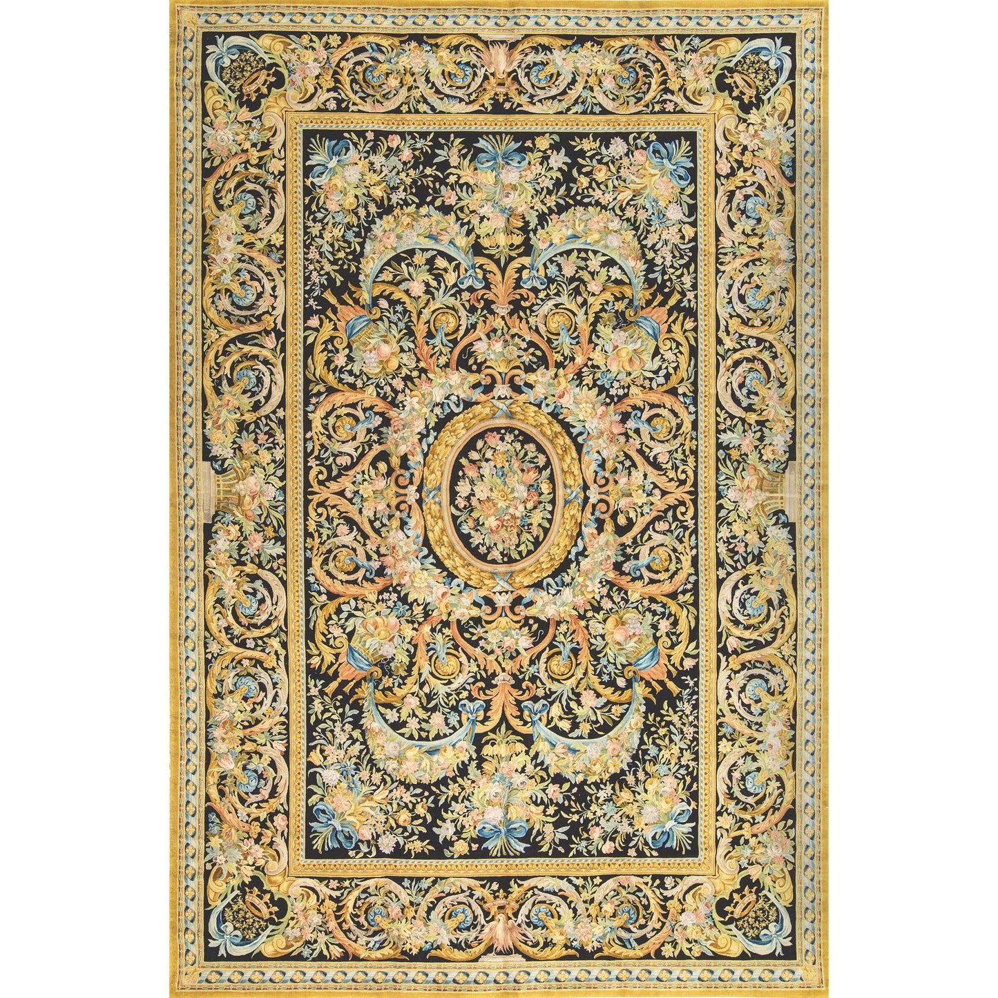 RENAISSANCE SAVONNERIE S193B BLACK / GOLD 12' X 18'2"