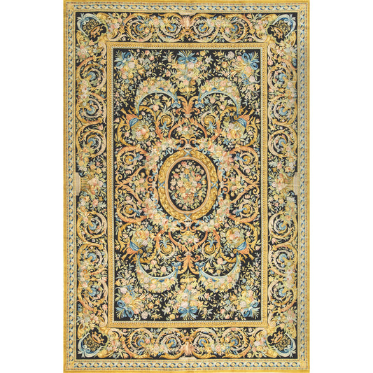 RENAISSANCE SAVONNERIE S193B BLACK / GOLD 12' X 18'2"