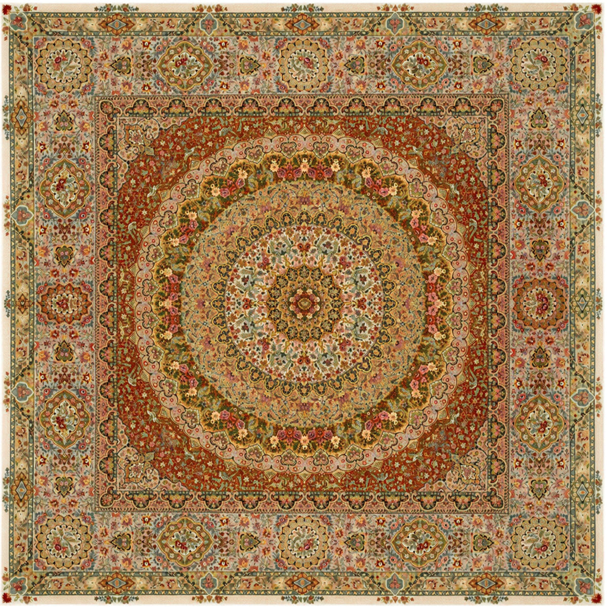 ANTIQUE PERSIAN FINE TABRB MULTI 18' X 18'