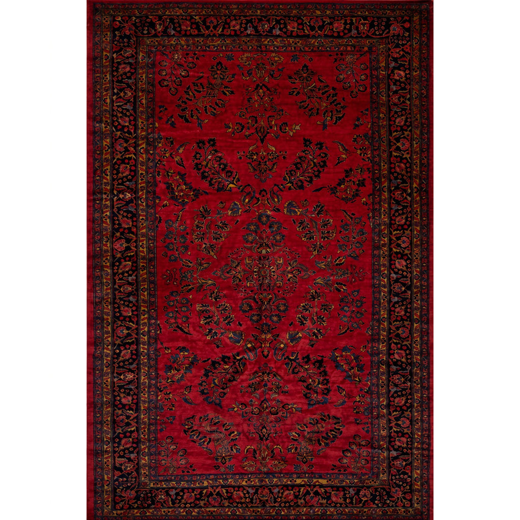 ANTIQUE CHINESE FETEC RED / NAVY 11'1" X 14'5"