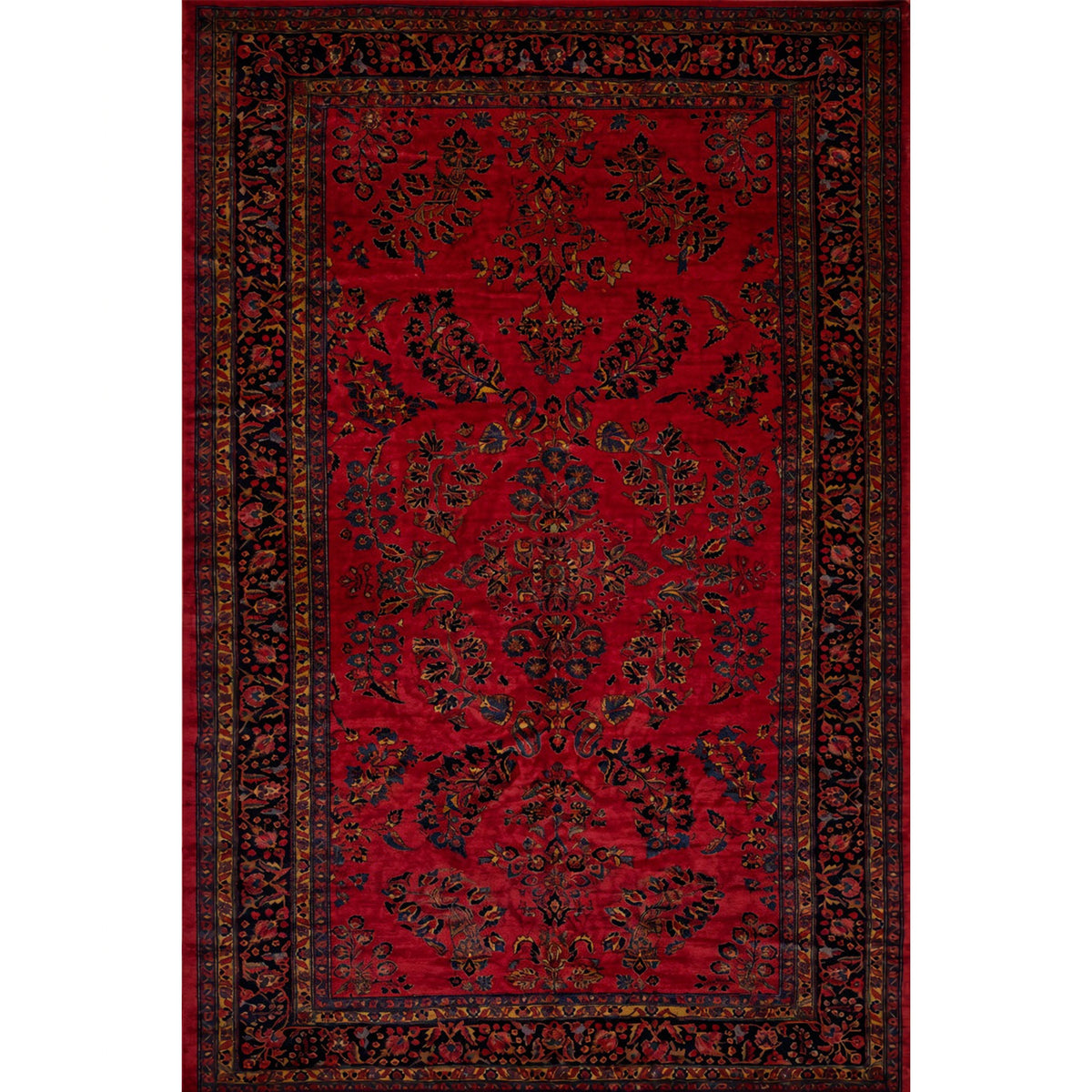 ANTIQUE CHINESE FETEC RED / NAVY 11'1" X 14'5"