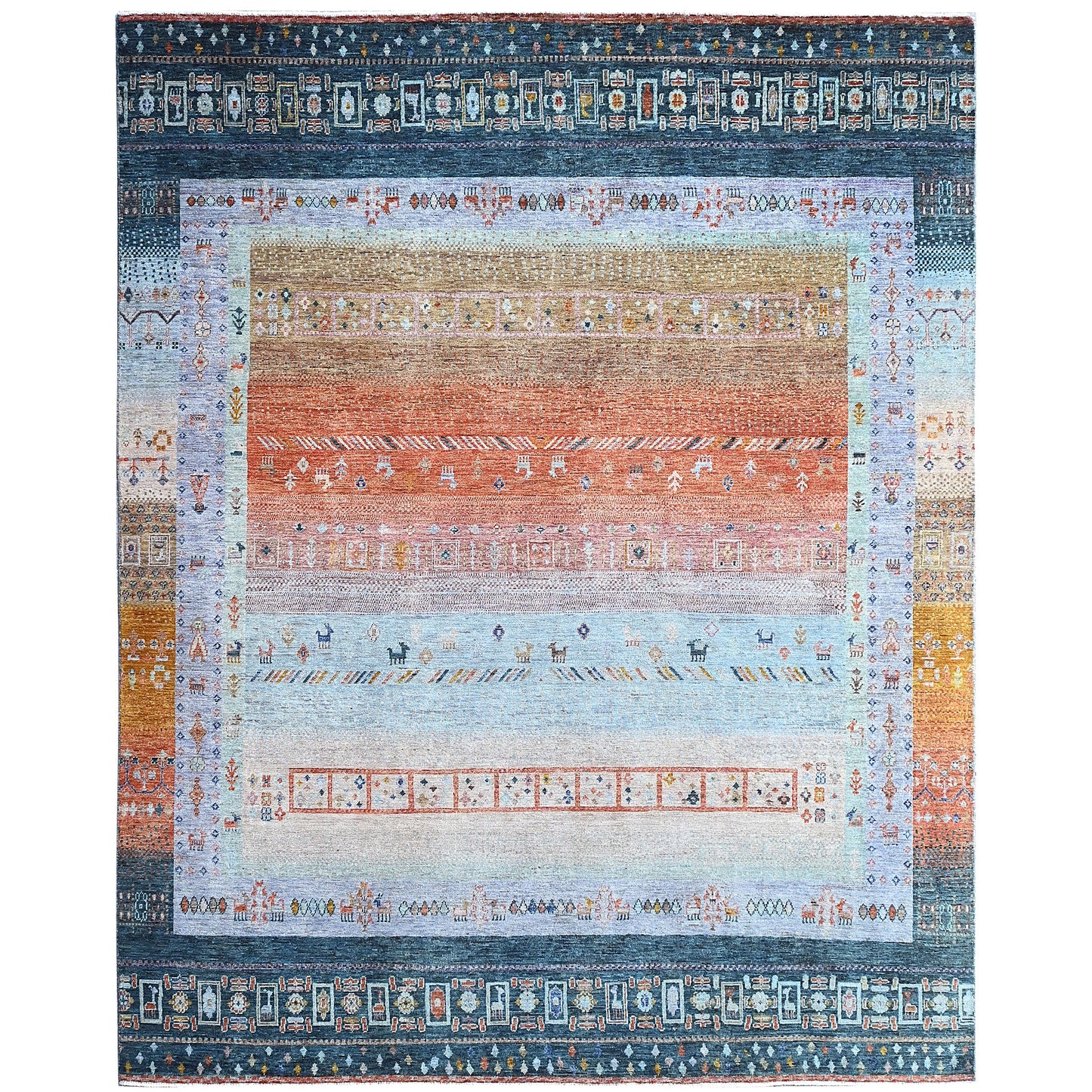 ARYANA GABEH GREEN / ORANGE 7'10" X 9'2"